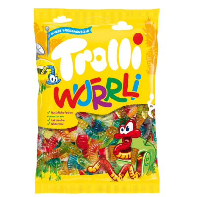 Жевательные конфеты Trolli Wurrli 200г в пакете