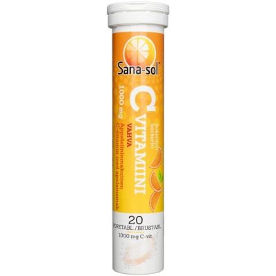 Шипучие таблетки с витамином C Sana-sol Vitamin C 1000мг 20шт со вкусом апельсина без сахара