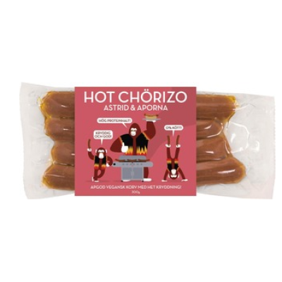 Острые овощные колбаски со вкусом черизо Astrid&Aporna Hot Chorizo 300 г