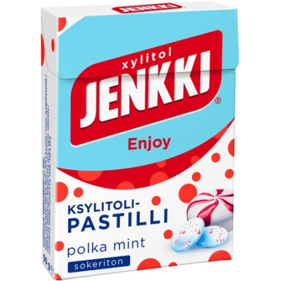 Пастилки с ксилитом Jenkki Enjoy Polka Mint Ksylitolipastilli 50г