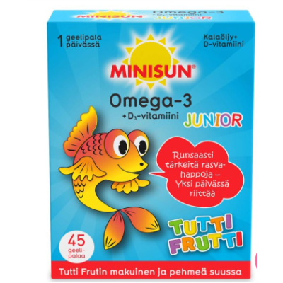 Витамины MINISUN OMEGA-3 + D3 JUNIOR TUTTI FRUTTI 120шт