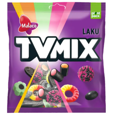 Смесь лакричных конфет с фруктовыми вкусами Malaco TV Mix Laku 340г