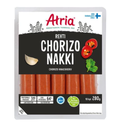 Сосиски Atria Rehti Chorizo nakki Kuoreton 280г