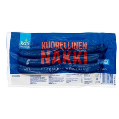 Сосиски Kotimaista Kuorellinen Nakki 400г без глютена 