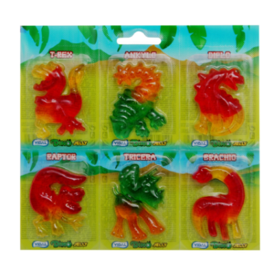 Жевательные животные Vidal Dino Jelly Fruit 6 шт 66г