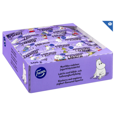 Батончики с йогуртом и лакрицей Fazer Moomin с черникой и малиной 20 г  30 + 30 шт