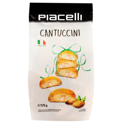 Печенье PIACELLI Cantuccini 175г с миндалем в мягкой упаковке