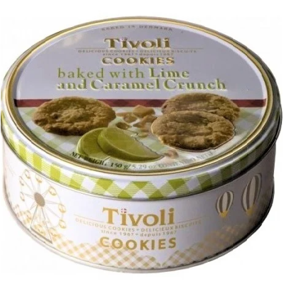 Печенье Tivoli с карамелью и вкусом лайма 150 г в ж/б