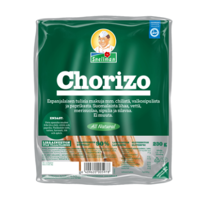 Сосиски натуральные Snellman All Natural Chorizo 230г