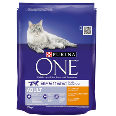 Корм для взрослых кошек Purina One Adult Runsaasti Kanaa Ja Taysjyvaviljaa 200 г курица и зерновые