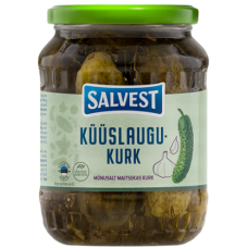 Огурцы маринованные с чесноком SALVEST Kuuslaugukurk 675/360г