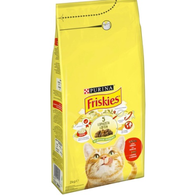 Корм для взрослых кошек Friskies Nautaa, Kanaa Ja Kasviksia 2 кг говядина, курица и овощи