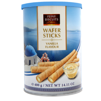 Трубочки с ванильным кремом Feiny Biscuits Wafer Sticks 400г в ж\б