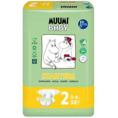 Подгузники Muumi Baby Diapers 2 58 шт 3-6 кг