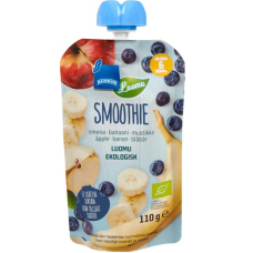 Органическое фруктовое пюре Rainbow Smoothie 110г с 6 месяцев яблоко-банан-черника