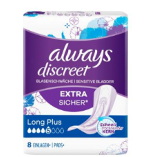 Прокладки против недержания  Always Discreet Long Plus 8шт