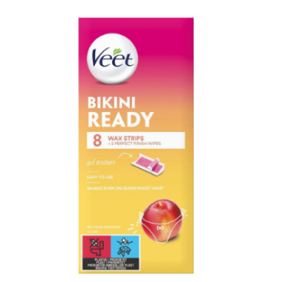 Восковые полоски для бикини и подмышек Veet Wax Bikini & Underarm 8шт