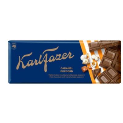 Плиточный шоколад с карамелью и попкорном Karl Fazer Caramel Popcorn 200г