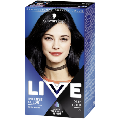 Краска для волос Schwarzkopf Live Intense Color Deep Black 99 насыщенный черный цвет