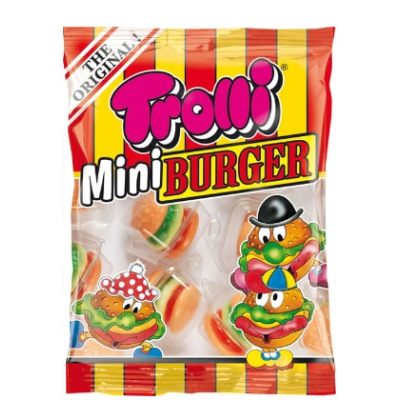 Конфеты жевательные бургеры Trolli Mini Burger 100г в пакете