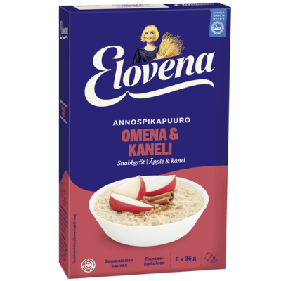 Каша быстрого приготовления Elovena Omena-Kaneli 210г 6х35г яблоко корица