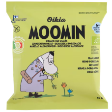 Органические овсяные хлопья Oikia Moomin Luomu Kauranaksu 35г с горохом и морковью