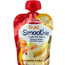 Детское фруктовое пюре Semper Smoothie Frukt 90г с 6 месяцев яблоко и банан