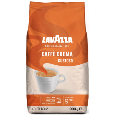 Кофе в зернах Lavazza Crema Gustoso 1000г обжарка 9/10