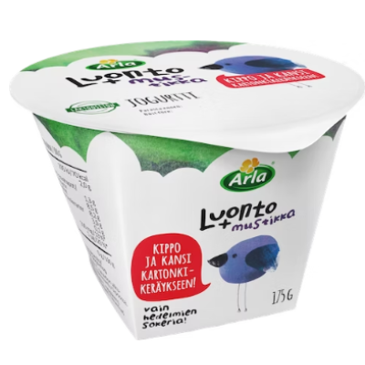 Йогурт черничный Arla Luonto+ AB mustikka 175г без лактозы