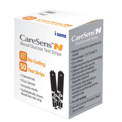 Тест- полоски для измерения уровня глюкозы в крови CARESENS N  50шт