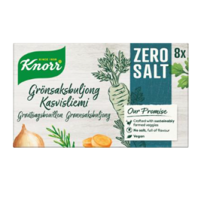 Кубики овощного бульона Knorr Zero Salt 8x9г