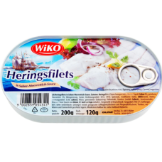 Филе сельди в сливочном соусе с хреном WIKO Heringsfilet in Sahne-Meerettichsauce 200г