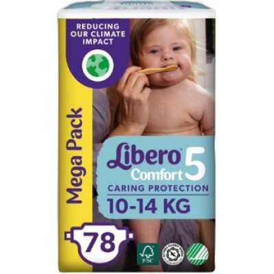 Подгузники Libero Comfort Mega Pack размер 5на вес 10-14кг 78шт