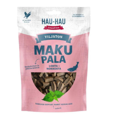 Вкусняшки для собак Hau-Hau Champion Makupala lohi-nokkonen 200г лосось крапива