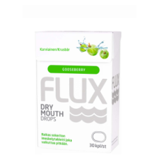 Мягкая фторидная пастилка FLUX DRY MOUTH DROPS 30 шт крыжовник