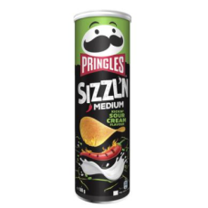 Чипсы PRINGLES SIZZL'N Kickin' Sour Cream 180г со сметаной средней остроты