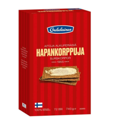 Хлебцы ржаные Oululainen Hapankorppu 740г