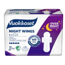 Прокладки ночные с крылашками Vuokkoset Night Wings Yöside 9шт