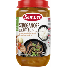 Бефстроганы из говядины с рисом Semper Stroganoffia Naudanlihaa & Riisia 235г от 1 года