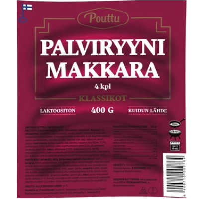 Колбаски Pouttu Palviryyni makkara 400г без лактозы