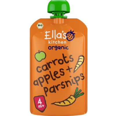 Органическое фруктово-овощное пюре Ella's Kitchen Carrots apples parsnips 120г с 4 месяцев