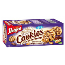 Печенье Bergen Original Cookies Chocolate striped peanut 150г с шоколадом и арахисом