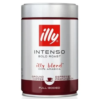 Молотый кофе темной обжарки Illy INTENSO Espresso Dark 250г в ж/б 