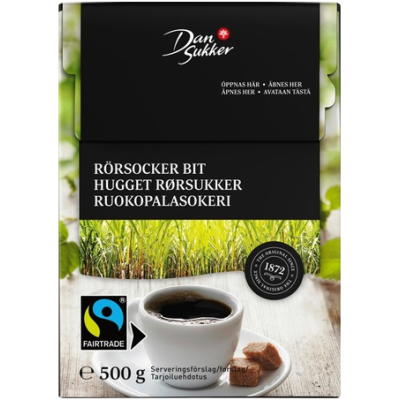 Сахар темный тростниковый кусковой DanSukker Ruokopalasokeri 500г