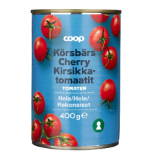 Томаты черри целые Coop kirsikkatomaatit kokonaiset 400 г в ж/б