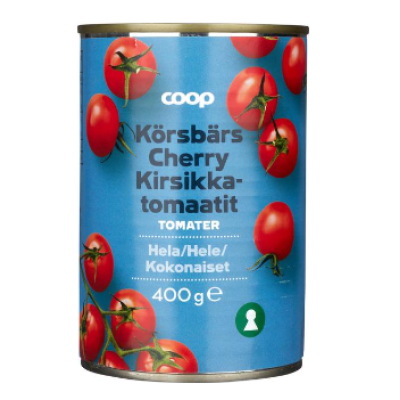 Томаты черри целые Coop kirsikkatomaatit kokonaiset 400 г в ж/б