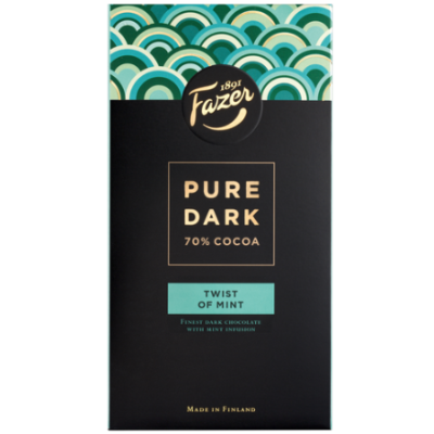 Темный шоколад Fazer Pure Dark Twist of Mint 95 гр 70%  