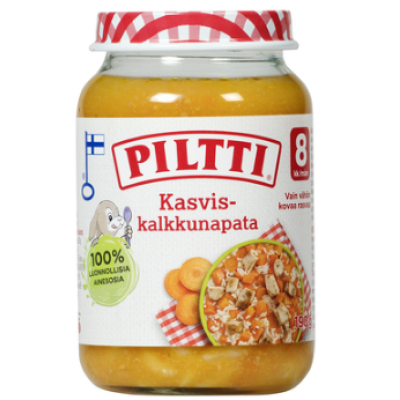 Овощное рагу из индейки Piltti Kasvis-Kalkkunapata для детей 8 месяцев 190 г