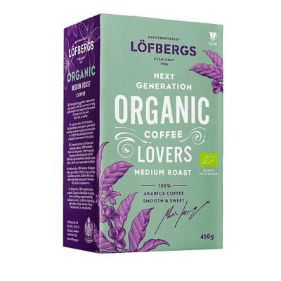 Органический молотой кофе Lofbergs Organic Medium Roast  Kahvi Luomu 450г