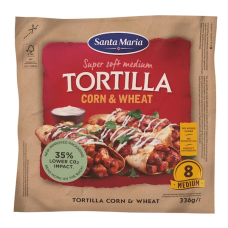 Тортилья кукурузно-пшеничная средняя Santa Maria Tortilla Corn & Wheat Medium 336г 8шт